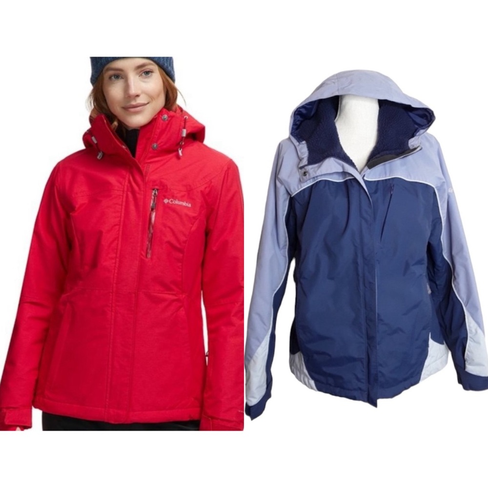 Columbia 2-Tone Blue Ski Insulated Winter Jacket EUC sz M
